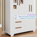Ver imagem 5 de Quarto de Bebê Completo com Guarda-Roupa, Berço e Cômoda Sonho Branco