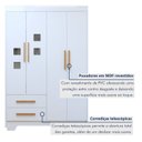 Ver imagem 3 de Quarto de Bebê Completo com Guarda-Roupa, Berço e Cômoda Sonho Branco
