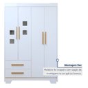 Ver imagem 5 de Quarto de Bebê Completo com Guarda-Roupa, Berço e Cômoda Sonho Branco