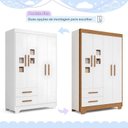 Ver imagem 2 de Quarto de Bebê Completo com Guarda-Roupa, Berço e Cômoda Sonho Marrom/Branco/Amadeirado