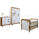 Ver imagem 2 de Quarto de Bebê Completo com Guarda-Roupa, Berço e Cômoda Sonho Marrom/Branco/Amadeirado