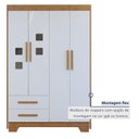 Ver imagem 5 de Quarto de Bebê Completo com Guarda-Roupa, Berço e Cômoda Sonho Marrom/Branco/Amadeirado