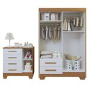 Ver imagem 3 de Quarto de Bebê Completo com Guarda-Roupa, Berço e Cômoda Sonho Marrom/Branco/Amadeirado