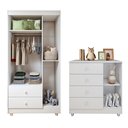 Ver imagem 4 de Quarto de Bebê Completo com Guarda-Roupa Berço e Cômoda Bibi Branco