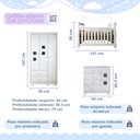 Ver imagem 3 de Quarto de Bebê Completo com Guarda-Roupa Berço e Cômoda Bibi Branco