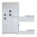 Ver imagem 2 de Quarto de Bebê Completo com Guarda-Roupa Berço e Cômoda Bibi