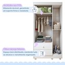 Ver imagem 5 de Quarto de Bebê Completo com Guarda-Roupa Berço e Cômoda Bibi Branco