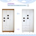 Ver imagem 3 de Quarto de Bebê Completo com Guarda-Roupa Berço e Cômoda Bibi Branco