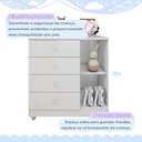 Ver imagem 6 de Quarto de Bebê Completo com Guarda-Roupa Berço e Cômoda Bibi Branco