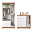 Ver imagem 4 de Quarto de Bebê Completo com Guarda-Roupa Berço e Cômoda Bibi Marrom/Amadeirado/Branco