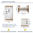 Ver imagem 3 de Quarto de Bebê Completo com Guarda-Roupa Berço e Cômoda Bibi Marrom/Amadeirado/Branco