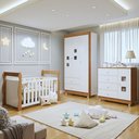 Ver imagem 1 de Quarto de Bebê Completo com Guarda-Roupa Berço e Cômoda Bibi
