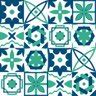 Adesivo de Azulejo Moderno Verde e Azul Arte Destaque - 2