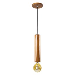 Pendente Madeira Rústica Moderna 1 Lâmpada C/ 1,80cm Jn Artes Rústicas Pendente Regulável - 1