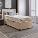 Ver imagem 5 de Cama Box Baú Solteiro + Colchão Life D33 Pillow Top 61x88x188cm - Bege - e-Shop Casa