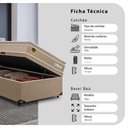 Ver imagem 2 de Cama Box Baú Solteiro + Colchão Life D33 Pillow Top 61x88x188cm - Bege - e-Shop Casa