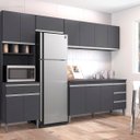 Ver imagem 5 de Cozinha Modulada 5 Peças com Tampo 280cm 12 Portas 4 Gavetas Natalie Cinza - ÉdeCasaMóveis