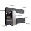 Ver imagem 3 de Cozinha Modulada 5 Peças com Tampo 280cm 12 Portas 4 Gavetas Natalie Cinza - ÉdeCasaMóveis