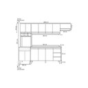 Ver imagem 2 de Cozinha Modulada 5 Peças com Tampo 280cm 12 Portas 4 Gavetas Natalie Cinza - ÉdeCasaMóveis