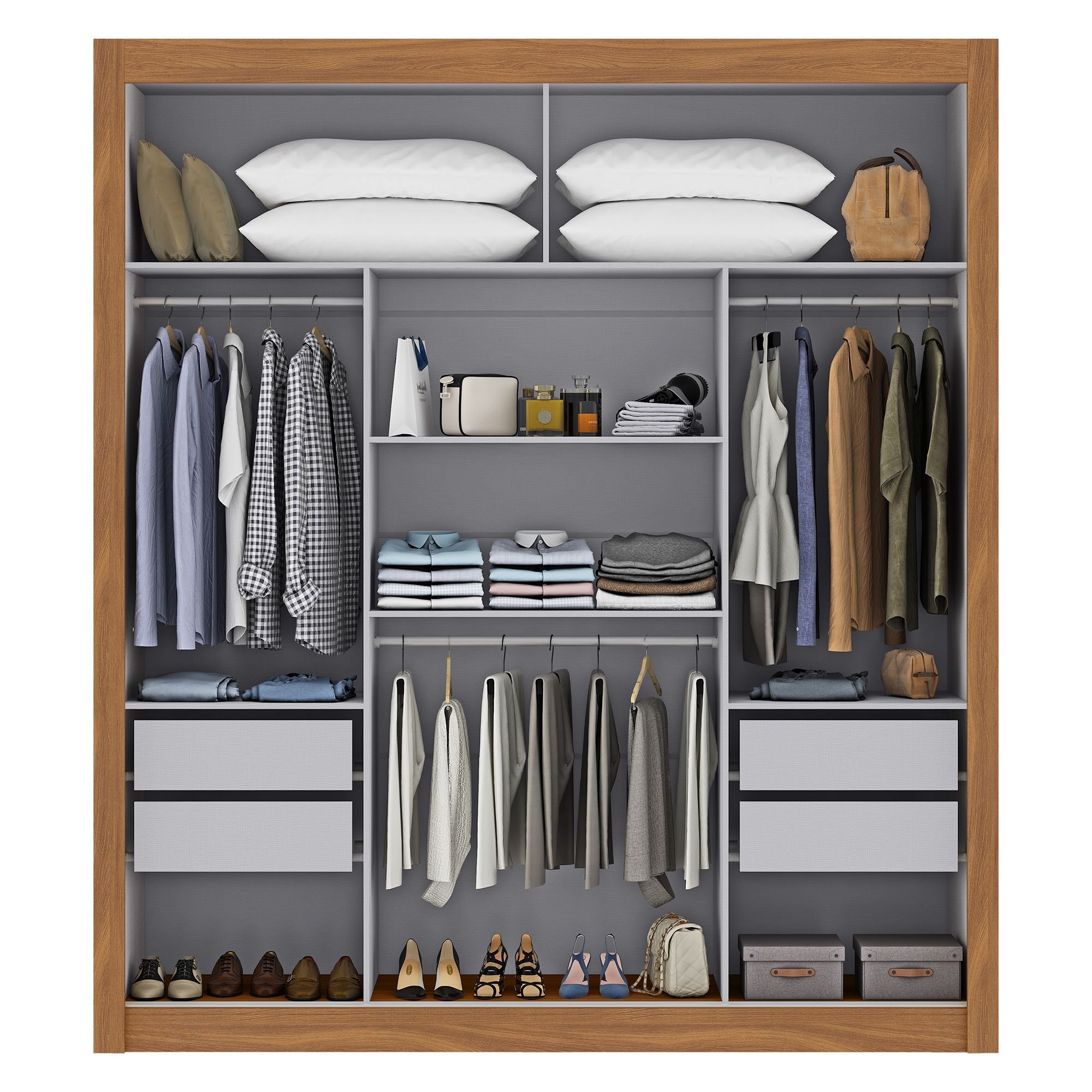 Guarda-roupa Viena Espelho Central Yescasa - 5