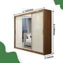 Ver imagem 3 de Guarda-Roupa Viena Espelho Central Yescasa Off White/Cinamomo