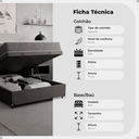 Ver imagem 2 de Cama Box Baú Casal + Colchão D33 One Face - Suede Cinza - e-Shop Casa