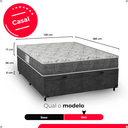 Ver imagem 3 de Cama Box Baú Casal + Colchão D33 One Face - Suede Cinza - e-Shop Casa