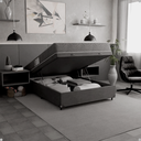 Ver imagem 7 de Cama Box Baú Casal + Colchão D33 One Face - Suede Cinza - e-Shop Casa