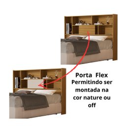 Cabeceira Olivia com Prateleiras para Cama Box Queen 160cm Nature - 2