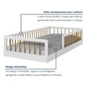 Ver imagem 5 de Cama Montessoriana Solteiro Ana 99x195x36cm Marrom/Branco/Amadeirado