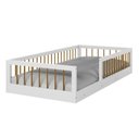 Ver imagem 3 de Cama Montessoriana Solteiro Ana 99x195x36cm Marrom/Branco/Amadeirado