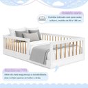 Ver imagem 5 de Cama Montessoriana Solteiro Ana 99x195x36cm Marrom/Branco/Amadeirado