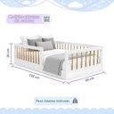 Ver imagem 4 de Cama Montessoriana Solteiro Ana 99x195x36cm Marrom/Branco/Amadeirado