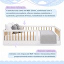 Ver mais imagens de Cama Montessoriana Solteiro Ana 99x195x36cm Marrom/Branco/Amadeirado