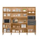 Ver imagem 4 de Armário de Cozinha Compacta 8 Portas 2 Gavetas Freijó e Chumbo Hortelã