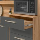Ver imagem 6 de Armário de Cozinha Compacta 8 Portas 2 Gavetas Freijó e Chumbo Hortelã Cinza/Marrom