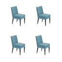 Ver imagem 1 de Kit 4 Cadeira de Jantar Germany Suede Azul Turquesa Dominic Decor
