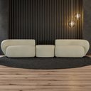 Ver imagem 5 de Sofá 3 Lugares para Sala Living Orgânico com Puff 302cm Luft P08 Veludo Off White - Lyam Decor