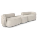 Ver imagem 1 de Sofá 3 Lugares para Sala Living Orgânico com Puff 302cm Luft P08 Veludo Off White - Lyam Decor