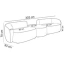 Ver imagem 4 de Sofá 3 Lugares para Sala Living Orgânico com Puff 302cm Luft P08 Veludo Off White - Lyam Decor