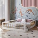 Ver imagem 1 de Cama Montessoriana Casal Ana 144,8x195x36cm Marrom/Branco/Amadeirado