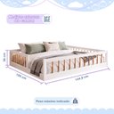 Ver imagem 3 de Cama Montessoriana Casal Ana 144,8x195x36cm Marrom/Branco/Amadeirado