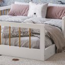 Ver mais imagens de Cama Montessoriana Casal Ana 144,8x195x36cm Marrom/Branco/Amadeirado