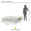 Ver imagem 3 de Cama Montessoriana Casal Ana 144,8x195x36cm Marrom/Branco/Amadeirado