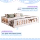 Ver imagem 4 de Cama Montessoriana Casal Ana 144,8x195x36cm Marrom/Branco/Amadeirado