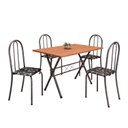 Ver imagem 2 de Conjunto de Mesa Tubular 62 100x60cm Tampo em MDF com 4 Cadeiras Ane B Prata/Preto Floral/Mart