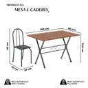 Ver imagem 3 de Conjunto de Mesa Tubular 62 100x60cm Tampo em MDF com 4 Cadeiras Ane B Prata/Preto Floral/Mart