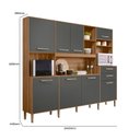 Ver imagem 6 de Armário de Cozinha Compacta 8 Portas 2 Gavetas Ipe e Chumbo Hortelã Cinza