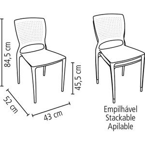 Cadeira Plastica Monobloco Safira Amarela