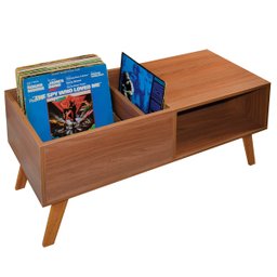 Estante Para Discos De Vinil  E Toca Discos Retrô amadeirado - 1